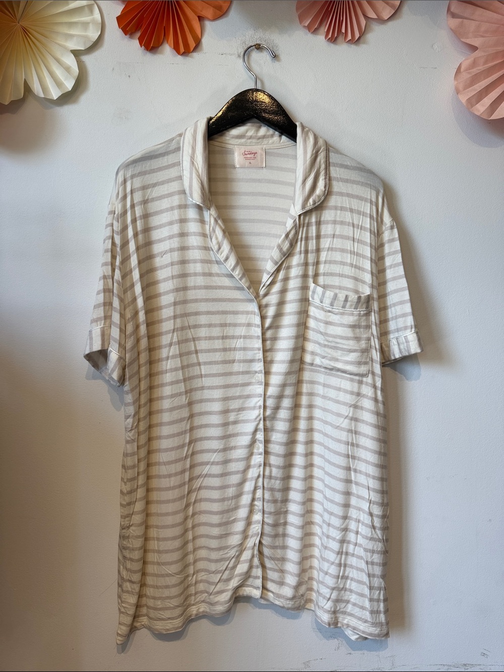 In my Sundays vanilla stripe set Xlarge